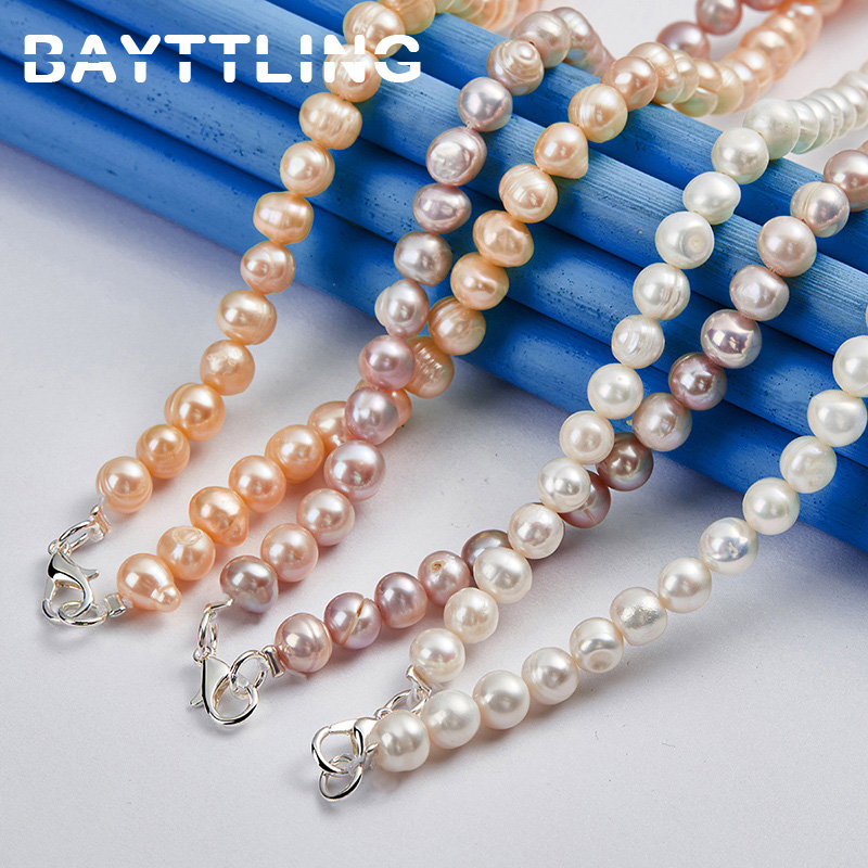 925 Sterling Silver Elegant Pe - đánh giá và giá Pearl Trim Chain