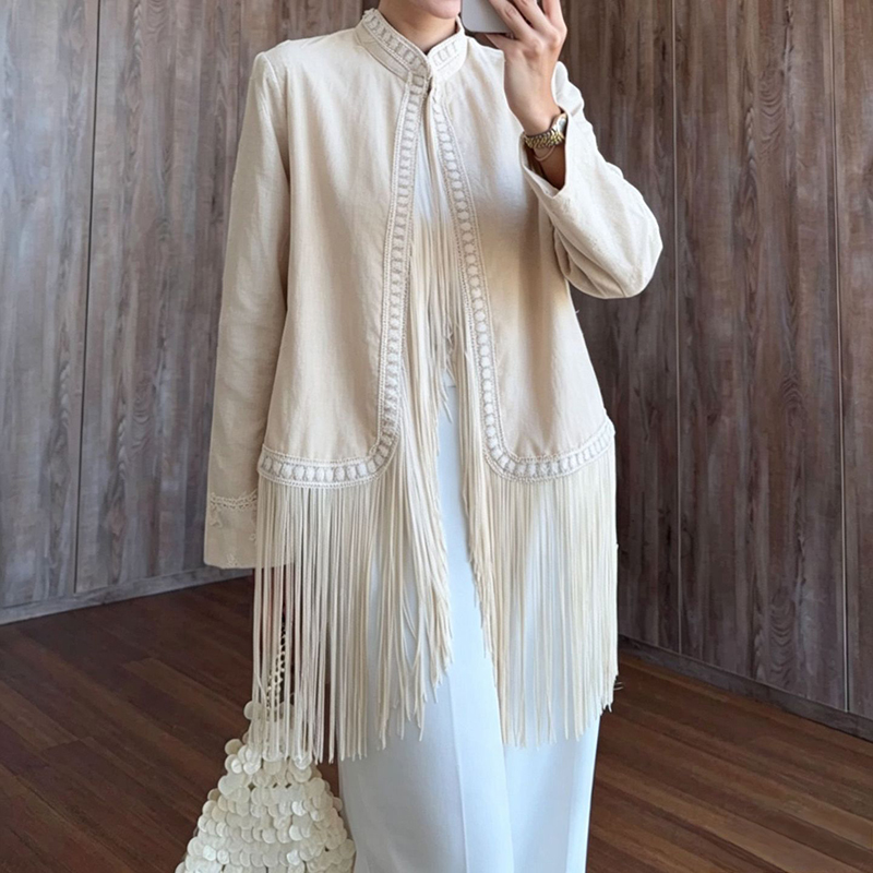 Autumn Boho Outerwear Coats Ha - đánh giá và giá Tassel Fringe Trim