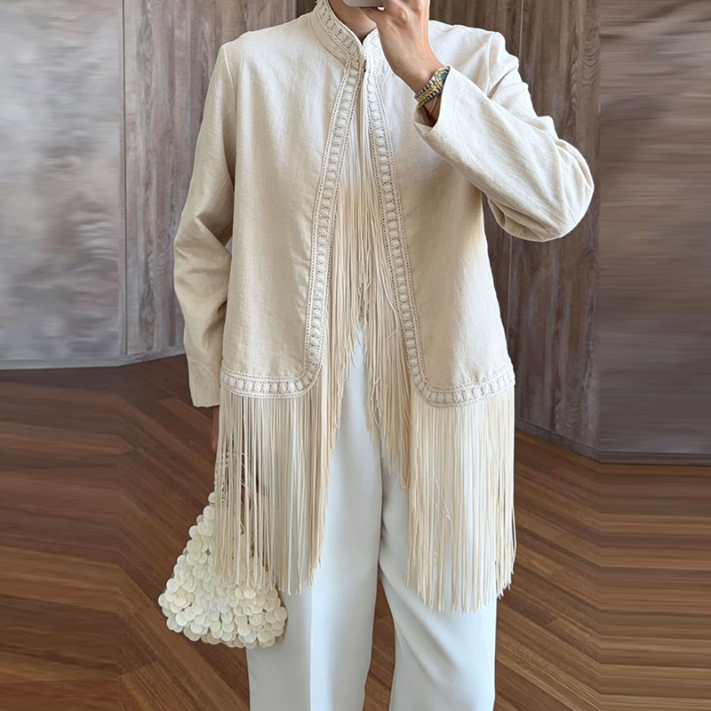 Autumn Boho Outerwear Coats Ha - đánh giá và giá Tassel Fringe Trim