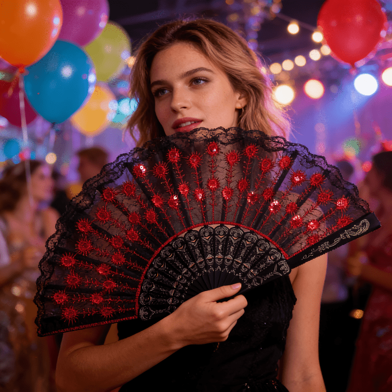 Spanish Style Folding Hand Fan - đánh giá và giá Tassel Fringe Trim