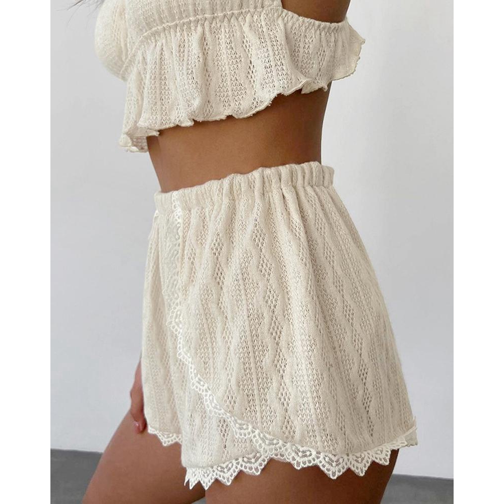 Lace Trim Ruffle Hem Cable Tex - đánh giá và giá Elastic Lace Trim