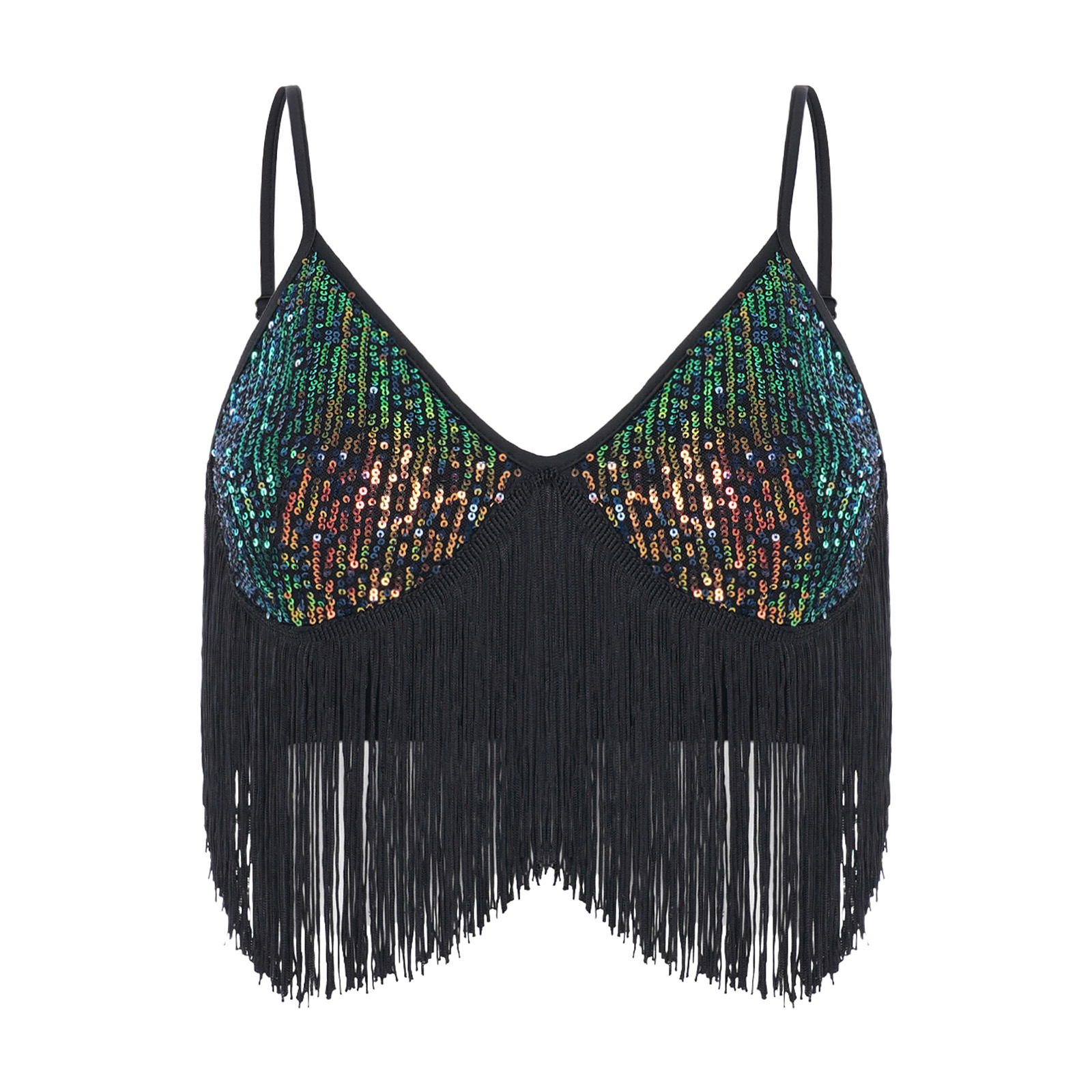 Women Latin Dance Glitter Sequ - đánh giá và giá Tassel Fringe Trim