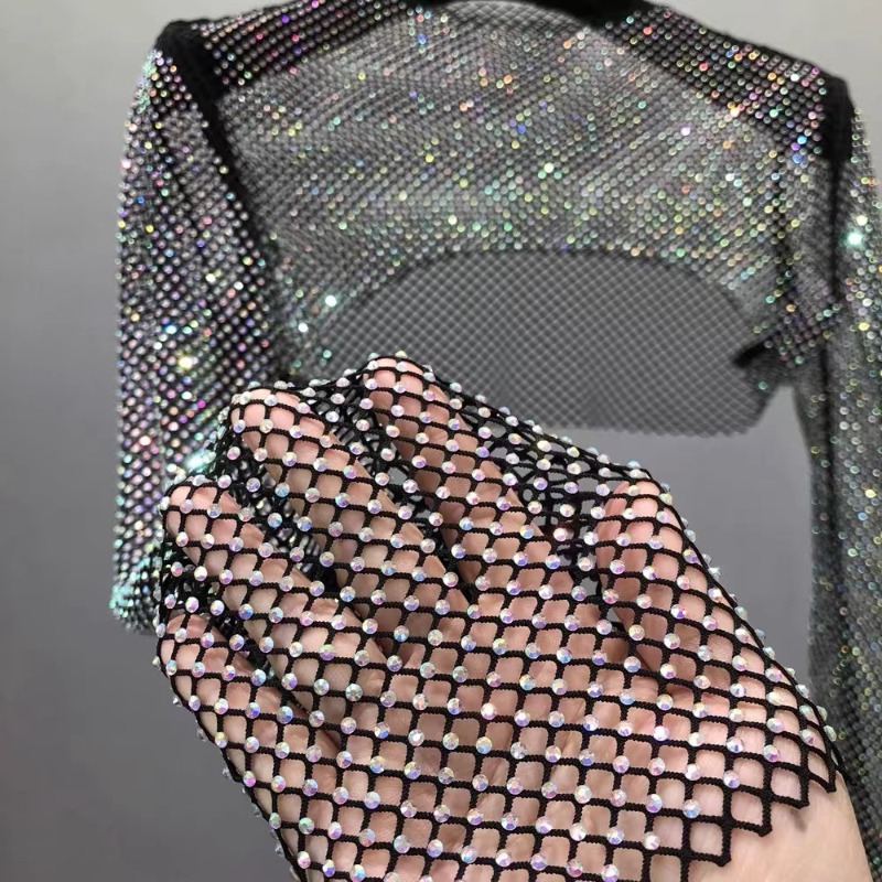 50x120cm Sewing Rhinestones Me - đánh giá và giá Crystal Mesh Fabric