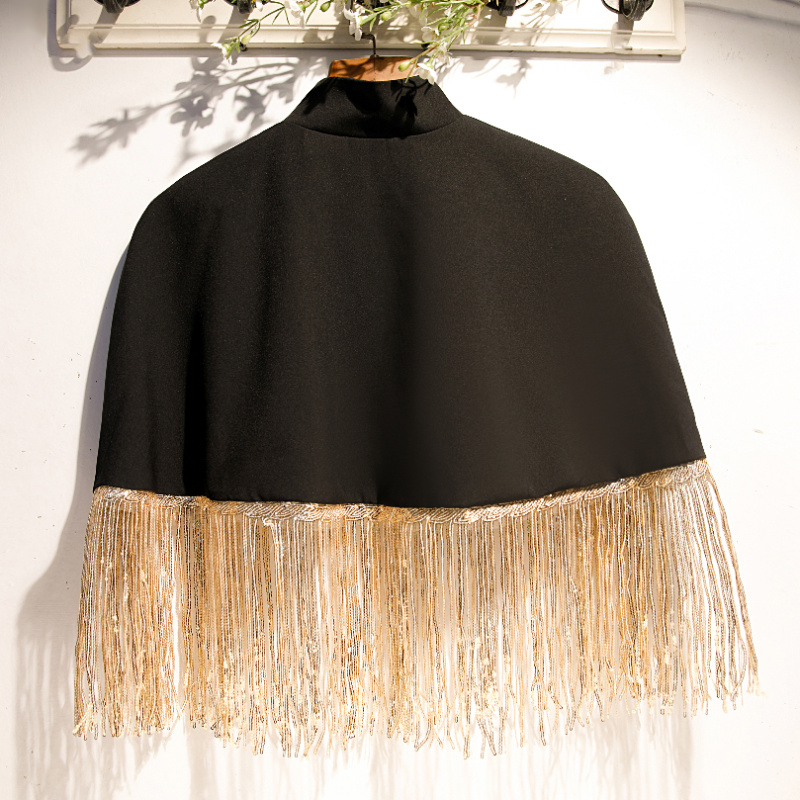 Áo Len Nam Mùa Hè Đen Tương Ph - đánh giá và giá Tassel Fringe Trim