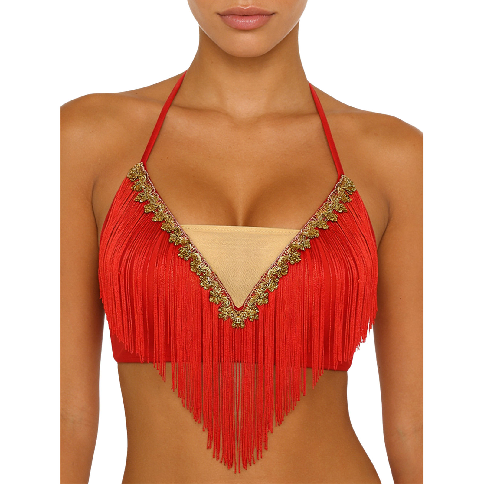 Women Lace-up Tassel Belly Dan - đánh giá và giá Tassel Fringe Trim